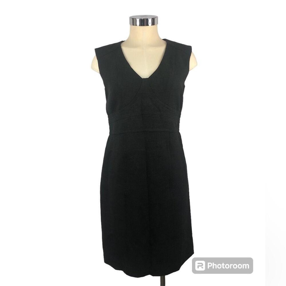 Ann Taylor’s Loft Sleeveless Dark Gray Fitted Sheath Topstitching